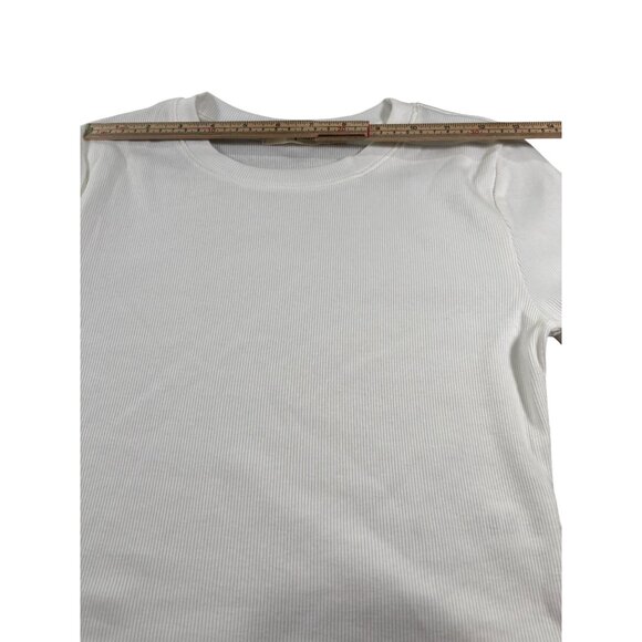 Live To Be Spoiled Womens Ribbed White T-Shirt Size M Cotton Blend - Picture 8 of 11